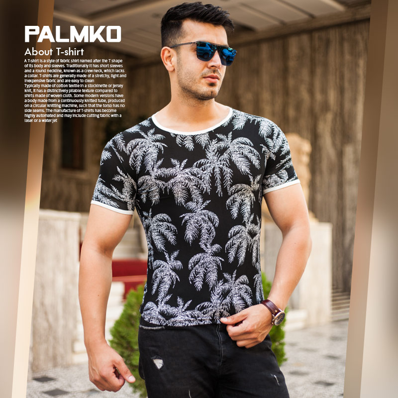 تیشرت مردانه هاوایی مدل Palmko