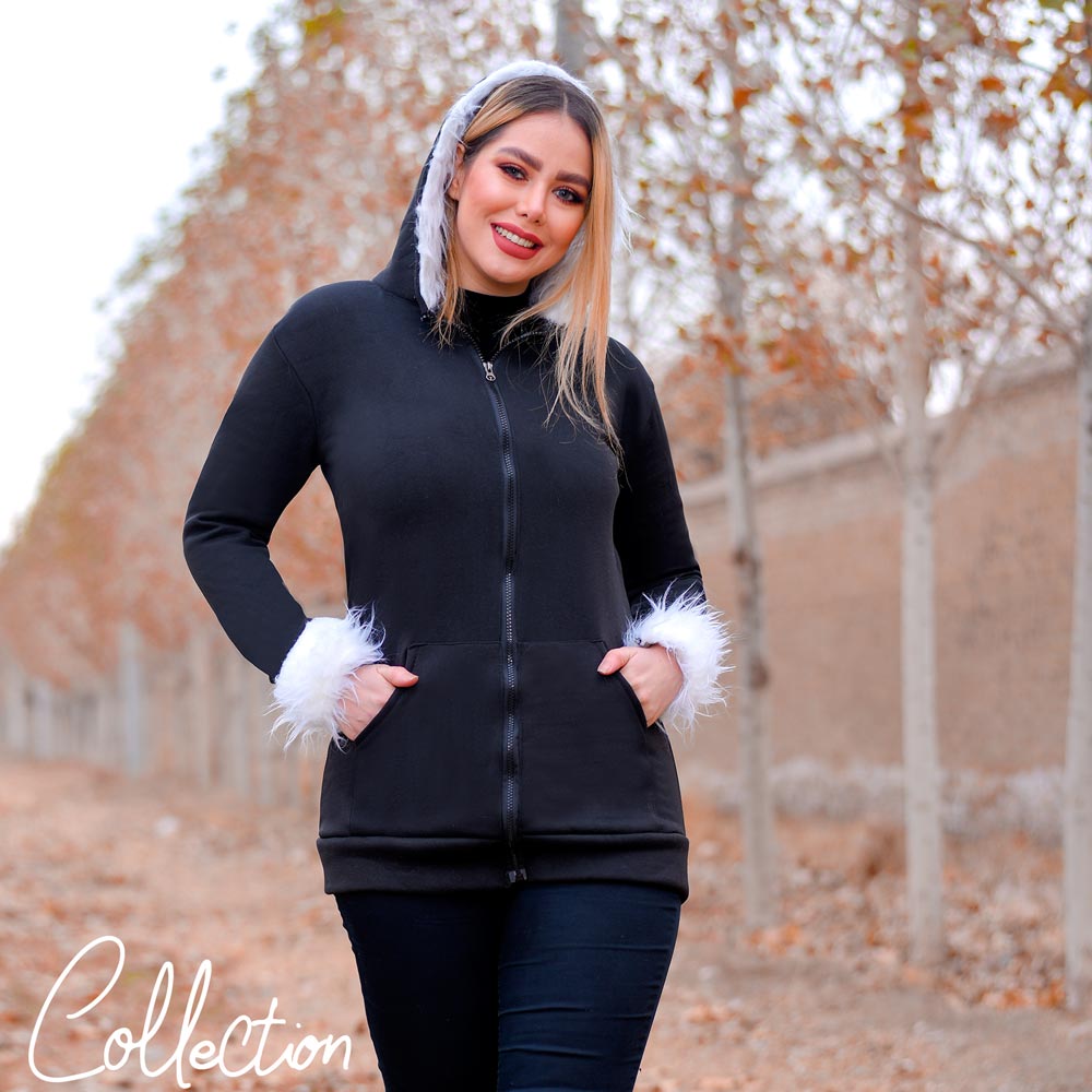 سویشرت زنانه کلاه خز Arzhan