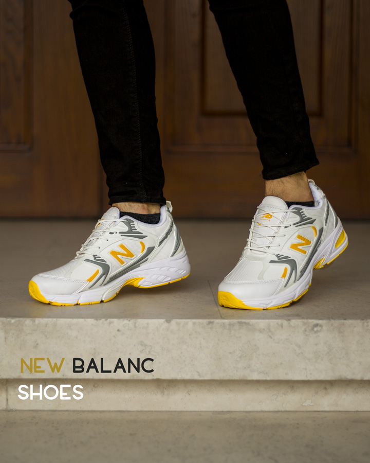 کفش مردانه new balanc مدل ABZ (سفید زرد)