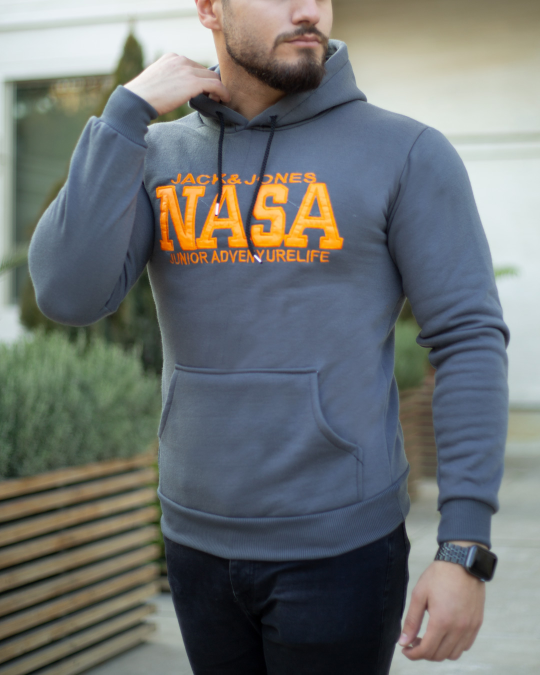 هودی مردانه Nasa مدل Jack (طوسی)