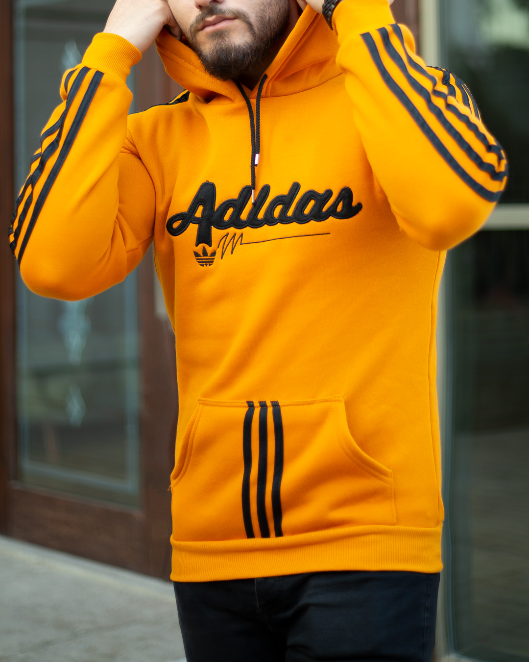 هودی مردانه Adidas مدل Modhim (خردلی)