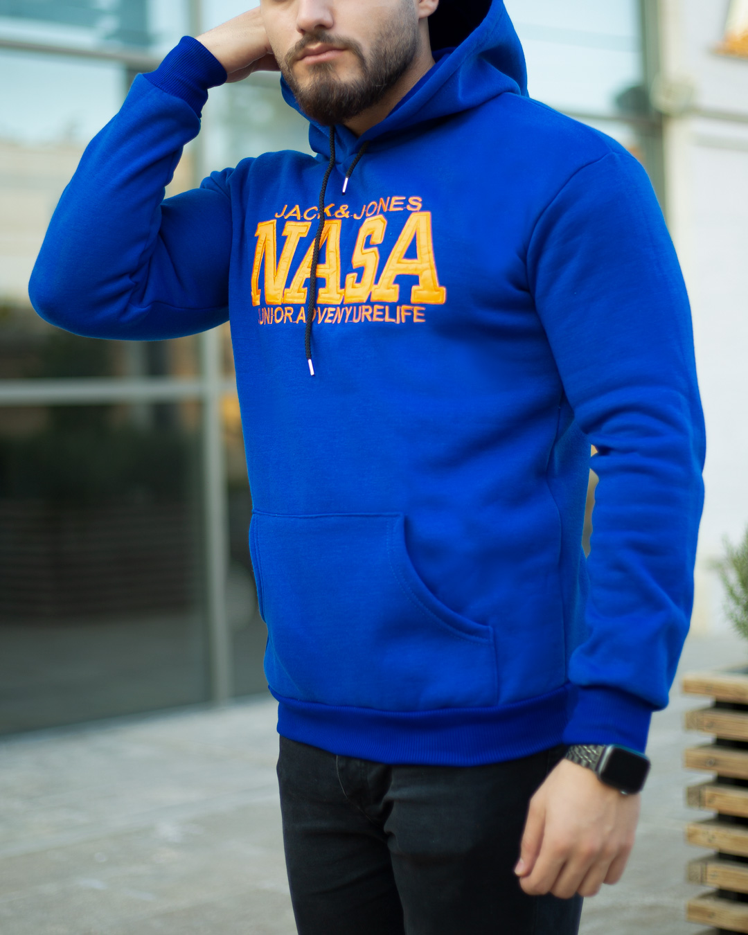 هودی مردانه Nasa مدل Jack (آبی)